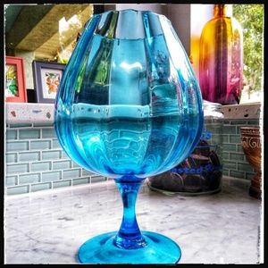 Vintage Viking Vase Blue Footed Vase